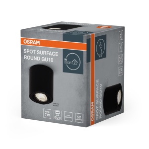 Spot de tavan Osram, negru, GU10, design elegant, material metalic - Img 2
