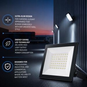 Spot LED V-TAC E-SERIES 50W, 4000 Lumen, design super slim, IP65 - Img 7