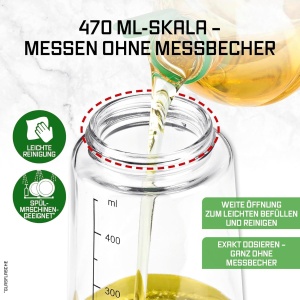 Spray de ulei GOURMETmaxx 2-in-1 din sticla, 470 ml, set de 2, reutilizabil - Img 6