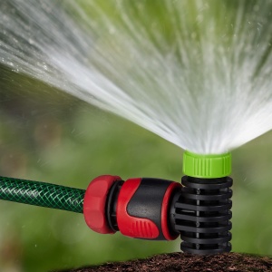 Sprinkler gradina Relaxdays, 30 m, cu prindere in pamant, verde-negru - Img 2
