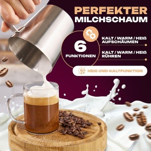 Spumator de lapte ProfiCook PC-MS 1032, 900ml, 600W, inox - Img 2