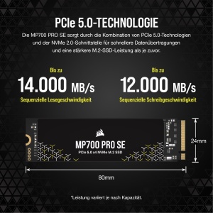 SSD Corsair MP700 PRO SE 4 TB M.2 PCIe 5.0, 14000 MBs, Negru - Img 3