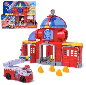 Statia de Pompieri PAW PATROL cu efecte de lumina si sunet, inclusiv figurina Marshall