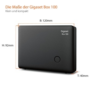 Statia DECT Gigaset Box 100, neagra, suporta 6 mobilteile, pentru telefon analogic - Img 5
