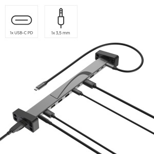 Statie de andocare USB C Hama 12 porturi Ultra HD 4K, Aluminiu - Img 2