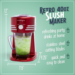 Statie de Bauturi NOSTALGIA 1,2L, pentru Slush-Drinks si Margaritas, Rosu - Img 2
