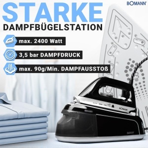 Statie de calcat Bomann DBS 6034 CB, 3.5 bar, 2400W, rezervor 1.2L - Img 2