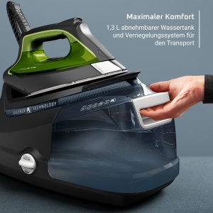Statie de calcat cu aburi Rowenta Silence Steam Pro, 2800 W, 1300 ml, NegruVerde - Img 6