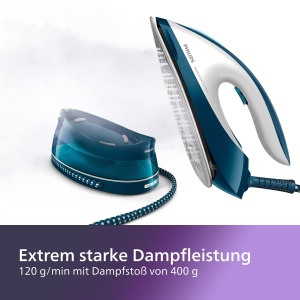 Statie de calcat Philips Perfect Care Compact GC784420, 2400W, 1.5L, Albastra - Img 3