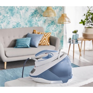 Statie de calcat Tefal Express Protect SV9202 | Presiune puternica de 7,5 bari | Explozie: 520 g/min | Rezervor de apa de 1,8 L | Tehnologie Smart Temp | colector de var detasabil | Foarte silentios | Albastru - Img 6