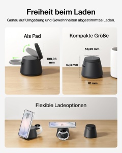 Statie de incarcare wireless Belkin UltraCharge 3-in-1, 25W, Negru - Img 6