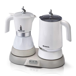 Statie de mic dejun Ariete 1344, 3 produse in 1: Spumant de lapte Moka cald si rece, 500W, 4/2 cani, mentine cafeaua calda, 5 functii, alb - Img 1