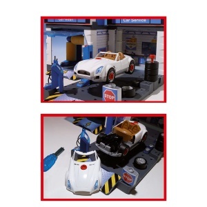 Statie de Service Auto Bosch Theo Klein 8647 cu Hebebuhne si Waschanlage, Dimensiuni 41x39x29 cm - Img 2