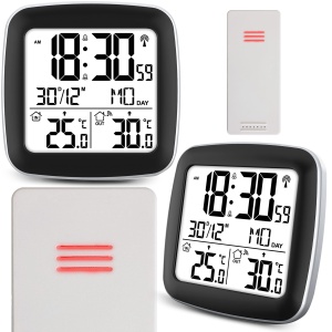 Statie Meteo BERDSEN BD-903 cu Display, Masurare Temperatura Interioara si Exterioara, Alarma Snooze, Culoare Argintie
