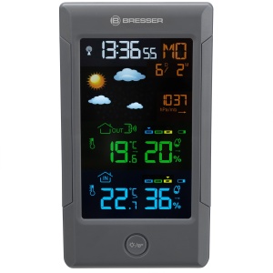 Statie Meteo Bresser ClimateTemp NBF, cu Senzor Exterior, Display Colorat, Gri - Img 2