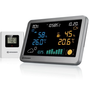 Statie Meteo Bresser MeteoTemp TBH cu Display, Temperatura si Umiditate, Culoare Antrazit