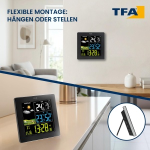 Statie Meteo TFA Dostmann SUN2 cu Senzaur Exterior, Display Colorat, Negru - Img 5