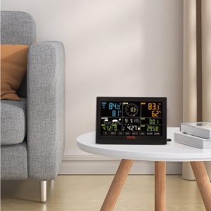 Statie meteo VEVOR 7-in-1 cu senzor exterior display color 75 inch alimentare solara - Img 8