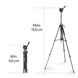 Stativ foto Hama Action 153 3D, 60-153 cm, cu suport pentru smartphone, negru - Img 8