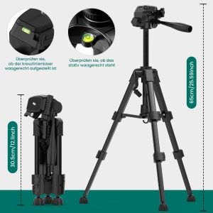 Stativ pentru laser HYCHIKA, inaltime ajustabila 30-65 cm, rotire 90-360 - Img 5