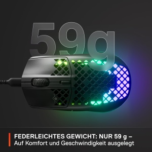 SteelSeries Aerox 3 Gaming Mouse 59g Negru Ultralejer Rezistent la Apa - Img 4