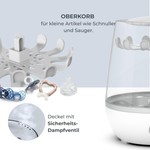 Sterilizator aburi Nuvita Sterieasy 1083 pentru 6 biberoane, inox, BPA free - Img 3