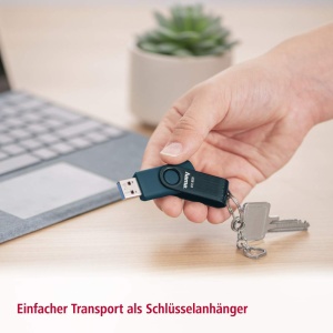 Stick USB Hama 64GB USB 3.2 Gen 1, 70 MBs, Petrol - Img 6
