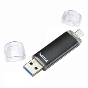 Stick USB Hama Laeta Twin 256GB, USB 3.2 Gen 1, microUSB, Negru - Img 3