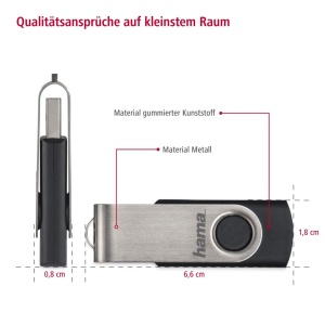 Stick USB Hama Rotate 128GB USB 20 Argintiu Metalic Design Compact - Img 4