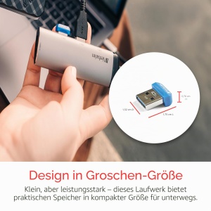 Stick USB NANO Verbatim 32 GB, USB 3.0, design superflat, albastru - Img 3