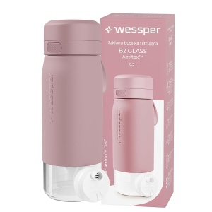 Sticla cu Filtru Wessper B2, 500ml, Borosilikat, Rosa
