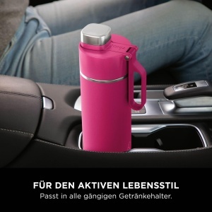 Sticla de apa Ninja Thirsti 530 ml, izolare tripla, culoare roz - Img 7