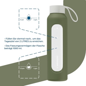 Sticla de Apa Wessper B1, 500 ml, Borosilikat, Culoare Olive - Img 3