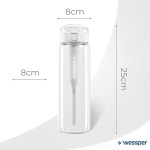 Sticla de Apa Wessper Clarti 680ml cu Filtru Activ, Borosilikat, Transparent - Img 4