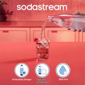 Sticla pentru apa carbogazoasa SodaStream 1L, set de 2 bucati, alba, compatibila cu majoritatea aparatelor - Img 5