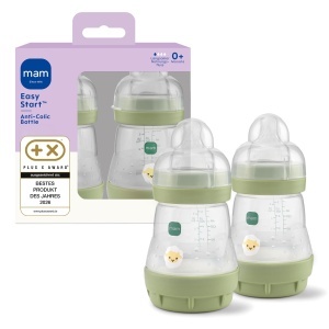 Sticla pentru bebelusi MAM Easy Start Anti-Colic 160 ml, cu tetina SkinSoft, 0 luni