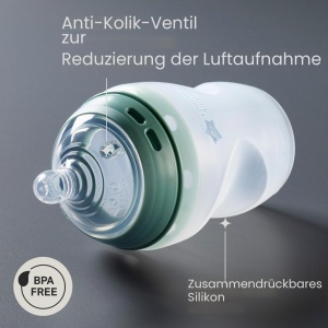 Sticla pentru bebelusi Tommee Tippee Natural Start, 260ml, 2 bucati, silicon, anti-colici - Img 3