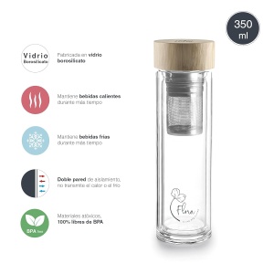 Sticla Termo Flora Lacor 62534, Borosilikat, 350 ml, BPA-free - Img 3