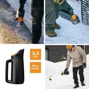 Strecurator manual Fiskars Solid, 30 cm, pentru sare, ingrasamant, nisip, plastic armati, negru-portocaliu - Img 4