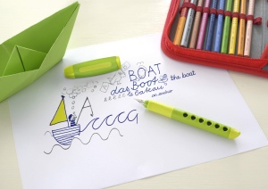 Stylou Faber-Castell Scribolino pentru stangaci, inox, culoare verde deschis - Img 4