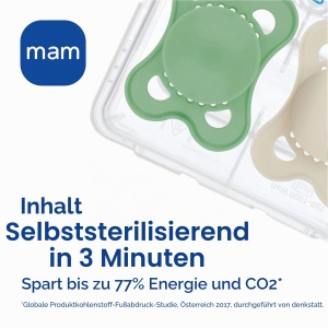 Suce de supt MAM Original Night 2-6 luni, set 2 bucati, culoare rozlila, cu sterilizator - Img 6