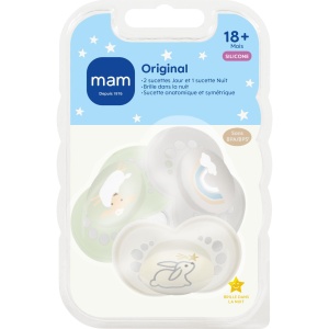 Sucea pentru bebelusi MAM Original 18 luni, silicon ultra-moale, 3 bucati, bej - Img 2