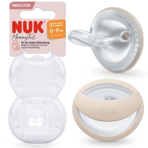 Sucea pentru bebelusi NUK MommyFeel 0-9 luni Silicon BPA-free Greige Sandstone 2 bucati