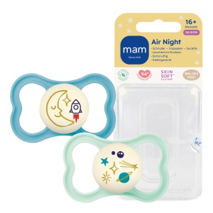 Suctioner MAM Air Night 16 luni silicon SkinSoft 2 bucati