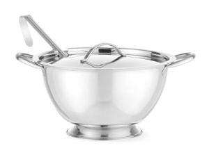 Supara HENDI, cu capac si lingura de servire, manere robuste, boluri si barci cu sos, 2.7L, o270x(H) 175mm, otel inoxidabil