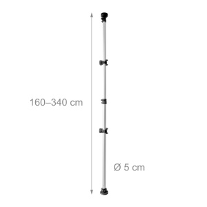 Suport biciclete Relaxdays, telescopic pentru 2 biciclete, ajustabil 160-340 cm, argintiunegru - Img 4