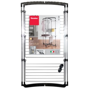 Suport de rufe Metaltex Faro plus, 3 etaje, 28 m lungime, argintiunegru - Img 2