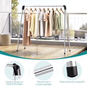 Suport de Uscare KINGRACK din Otel Inoxidabil, Faltabil, Capacitate 15 kg - Img 4