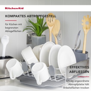 Suport de Uscare Vase KitchenAid, Compact, 9 Tavi, Gri - Img 5
