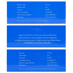 Suport magnetic PNI 170 PL, 170 mm, cablu 4m, stecher PL259 - Img 3